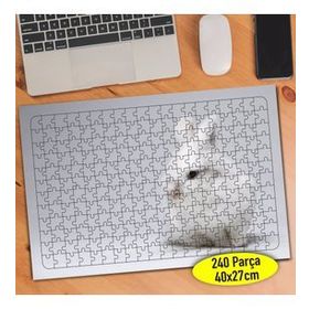 28380 Gri Zeminde Sevimli Yavru Tavşan 240 Parça Puzzle Yapboz