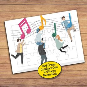 28566 Müzik Notaları Ve İnsanlar 24 Parça Çocuklara Özel Yapboz Tablo