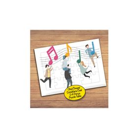 28566 Müzik Notaları Ve İnsanlar 24 Parça Çocuklara Özel Yapboz Tablo