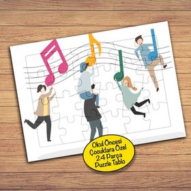 28566 Müzik Notaları Ve İnsanlar 24 Parça Çocuklara Özel Yapboz Tablo