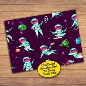 287 Uzay Boşluğunda Astronot 24 Parça Çocuklara Özel Yapboz Tablo