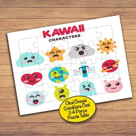 2877 Sevimli Minik Emojiler 24 Parça Çocuklara Özel Yapboz Tablo