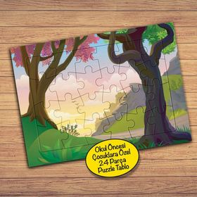 28796 Ormandaki Yol Çocuklara Özel Puzzle Yapboz Tablo