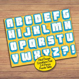 287PZ Türk Alfabesi Çocuklara Özel Puzzle Yapboz Tablo