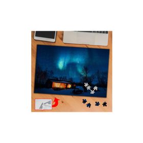 2888D Kuzey Işığı Altında Ahşap Ev 240 Parça Puzzle Yapboz Tablo
