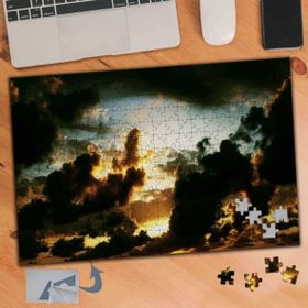 289 Kara Bulutlar Gün Batımı Manzarası 240 Parça Puzzle Yapboz Tablo