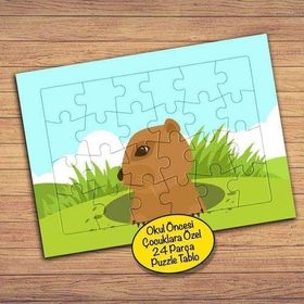 28PZ Yuvasında Sevimli Sincap Çocuklara Özel Puzzle Yapboz Tablo