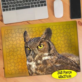 291 Keskin Bakışlı Sevimli Hayvan Baykuş 240 Parça Puzzle Yapboz
