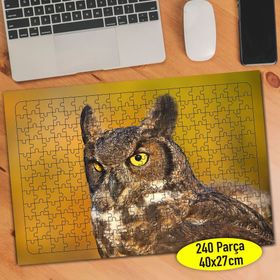 291 Keskin Bakışlı Sevimli Hayvan Baykuş 240 Parça Puzzle Yapboz