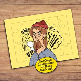 293PZ Şapkalı Sakallı Adam Çocuklara Özel Puzzle Yapboz Tablo