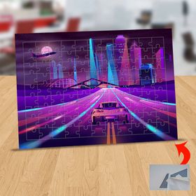 2945 Mor Gökyüzü Altında Şehir Yolu 99 Parça Puzzle Yapboz Tablo