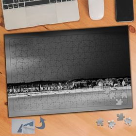 295 Sahil Kenarında Evler Manzara 240 Parça Puzzle Yapboz Tablo