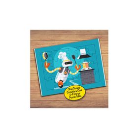 295PZ Mutfakta Robot Aşçı Çocuklara Özel Puzzle Yapboz Tablo