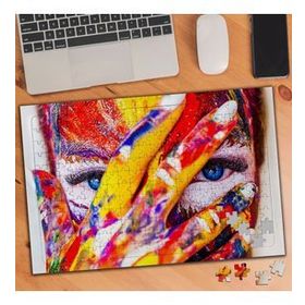 2985569 Rengarenk Boyanmış Kadın 240 Parça Puzzle Yapboz