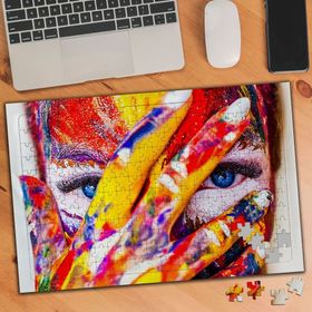 2985569 Rengarenk Boyanmış Kadın 240 Parça Puzzle Yapboz