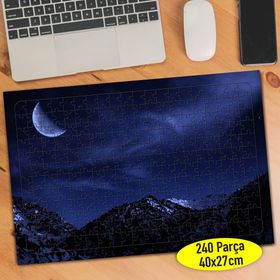 299 Gece Karanlığında Hilal Ay Manzarası 240 Parça Puzzle Yapboz