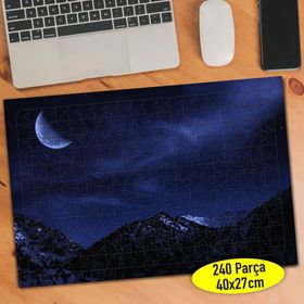 299 Gece Karanlığında Hilal Ay Manzarası 240 Parça Puzzle Yapboz