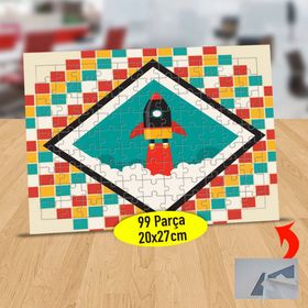 299 Renkli Küpler Ve Uzay Mekiği 99 Parça Puzzle Yapboz Tablo