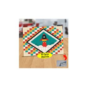 299 Renkli Küpler Ve Uzay Mekiği 99 Parça Puzzle Yapboz Tablo