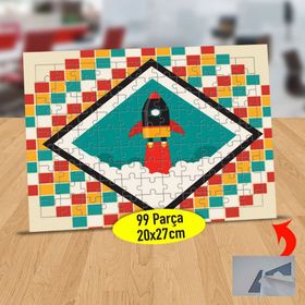 299 Renkli Küpler Ve Uzay Mekiği 99 Parça Puzzle Yapboz Tablo