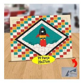 299 Renkli Küpler Ve Uzay Mekiği 99 Parça Puzzle Yapboz Tablo