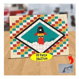 299 Renkli Küpler Ve Uzay Mekiği 99 Parça Puzzle Yapboz Tablo
