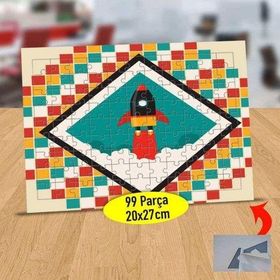 299 Renkli Küpler Ve Uzay Mekiği 99 Parça Puzzle Yapboz Tablo