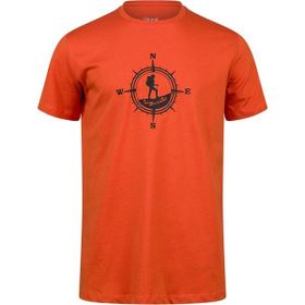 2AS Alex Baskılı Erkek Turuncu Sıfır Yaka T-Shirt