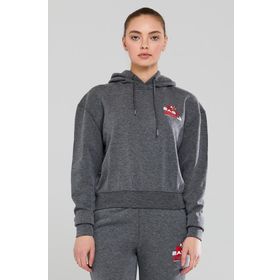 2AS Every Antrasit Melanj Kadın Kapüşonlu Sweatshirt