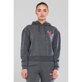 2AS Every Antrasit Melanj Kadın Kapüşonlu Sweatshirt