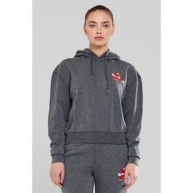 2AS Every Antrasit Melanj Kadın Kapüşonlu Sweatshirt