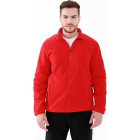 2AS Saka Kırmızı Tam Fermuarlı Erkek Polar Sweatshirt