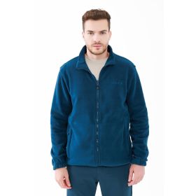 2AS Saka Lacivert Tam Fermuarlı Erkek Polar Sweatshirt