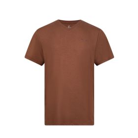 2AS Victor Kahverengi Viloft V Yaka Erkek T-shirt