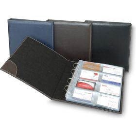 2K 25x26.5 cm Kahve Suni Deri Mekanizmalı 8 Sıralı 384 Kart Kapasiteli Kartvizitlik