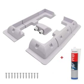 2K 7 Parça Beyaz ABS Solar Güneş Paneli Montaj Braket Seti + Würth Silikon