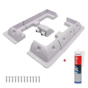 2K 7 Parça Beyaz ABS Solar Güneş Paneli Montaj Braket Seti + Würth Silikon