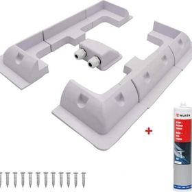 2K 7 Parça Beyaz ABS Solar Güneş Paneli Montaj Braket Seti + Würth Silikon
