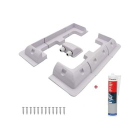 2K 7 Parça Beyaz ABS Solar Güneş Paneli Montaj Braket Seti + Würth Silikon