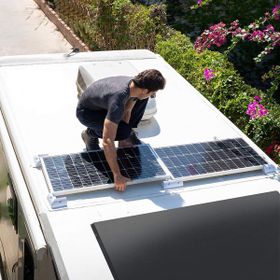 2K 7 Parça Siyah ABS Solar Güneş Paneli Montaj Braket Seti