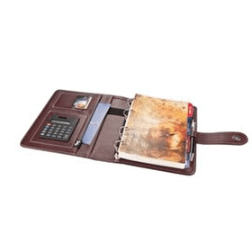 2K Diplomat Suni Deri 4 Halkalı Organizer Kareli Defter