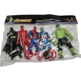 2Kids 2156-P5 Hulk Ironman Captain America Spider Man Batman 5'li Süper Kahramanlar Pvc Oyun Seti