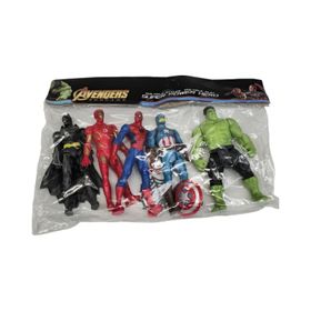 2Kids 2156-P5 Hulk Ironman Captain America Spider Man Batman 5'li Süper Kahramanlar Pvc Oyun Seti