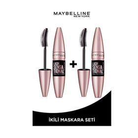 2'li Maybelline New York Lash Sensational Yelpaze Etkili Intense Black Ekstra Siyah Makyaj Seti