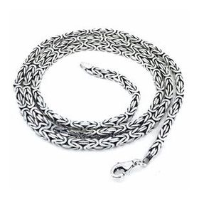 3.2 mm 34 gr 60 cm Köşeli İtalyan Kral Zinciri Gümüş Kolye