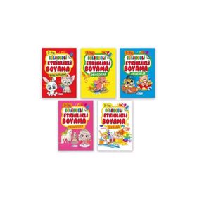3-6 Yaş 5'li Eğitici Etkinlikli Kolay Boyama Seti - Harika Kitap Yayınları