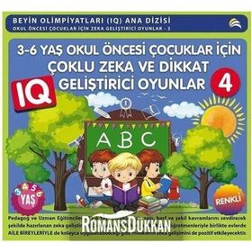 3-6 Yaş Okul Öncesi Çocuklar için Zeka ve Dikkat Geliştren Oyunlar Seti - 4 Kitap Takım - Kolektif
