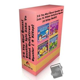 3-6 Yaş Okul Öncesi Çocuklar için Zeka ve Dikkat Geliştren Oyunlar Seti - 4 Kitap Takım - Kolektif