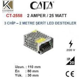 3 ADET CT 2558 Cata 2A Şerit Led Trafosu 25W