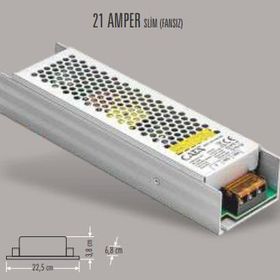 3 ADET CT 2577 Cata 21A Slim Model Fansız Şerit Led Trafosu 250W